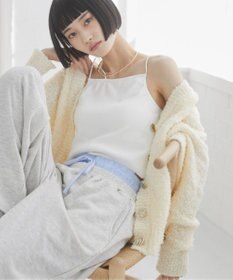 WEGO 【ANGIE VINTAGE】リボンヤーンVネックニットカーディガン