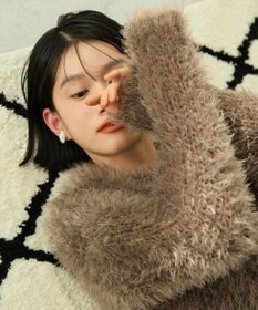 AMERICAN HOLIC シャギーニットクルーネックカーディガン