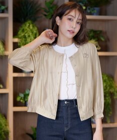 Tiaclasse L 【洗える】パールボタンシアーブルゾン