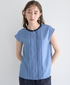 YECCA VECCA 配色タックデザインブラウス