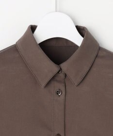 自由区 ブラッシュドコットンサテン シャツ