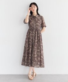 YECCA VECCA サファリ柄フレアシャツワンピース