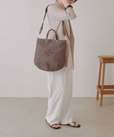 russet スリム2WAYトートバッグ <ナイロンラフィア>(CE-1717-WEB)