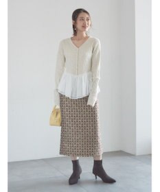 Te chichi ジャガードIラインミドルスカート