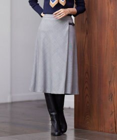 J.PRESS LADIES T/R/Wグレンチェック スカート