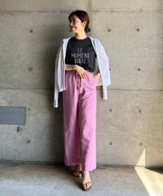 UNFILO L 【軽量/UVケア】ライトリネン ワイドパンツ