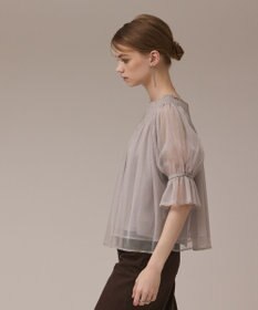 GRACE CONTINENTAL チュールシャーリングトップ
