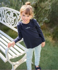 ANY KIDS チュールフリル 長袖Tシャツ