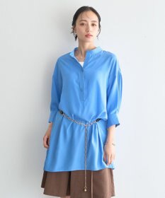 earth music&ecology スタンドカラーオーバーチュニックシャツ