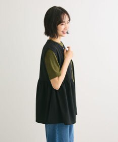 Green Parks カットジョーゼットペプラムベスト