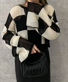 WEGO チェッカーメッシュニット