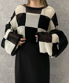 WEGO チェッカーメッシュニット