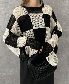 WEGO チェッカーメッシュニット