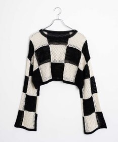 WEGO チェッカーメッシュニット