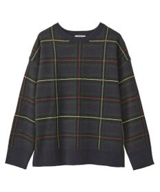 earth music&ecology チェックジャガードニットプルオーバー