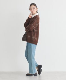 earth music&ecology チェックジャガードニットプルオーバー