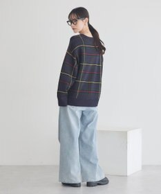earth music&ecology チェックジャガードニットプルオーバー