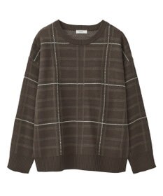 earth music&ecology チェックジャガードニットプルオーバー