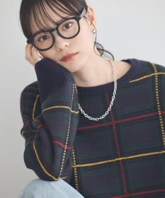 earth music&ecology チェックジャガードニットプルオーバー