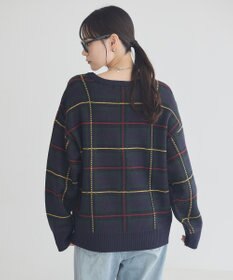 earth music&ecology チェックジャガードニットプルオーバー