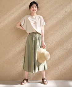 ANY 【洗濯機可/接触冷感/UVカット/アンチピリング】ドライポンチフレンチスリーブプルオーバー