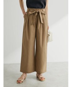 Green Parks 綿麻混リボン付ワイドパンツ