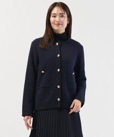 J.PRESS LADIES NEW TWEED ニット ジャケット ネイビー系