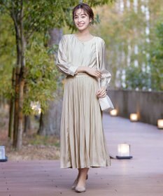 Tiaclasse 【安田美沙子さん着用・洗える】ヴィンテージサテンプリーツスカート