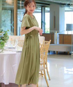 Tiaclasse 【洗える】サイドリボンドロストワンピース