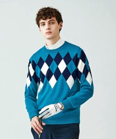 23区GOLF 【MEN】【洗える】ウールアクリル ランバス柄ニット