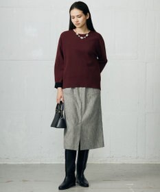 自由区 L 【カタログ掲載】レーヨンストレッチベーシックシルエット ニット