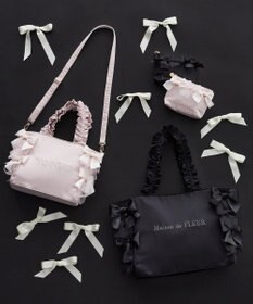 Maison de FLEUR リボンギャザーハンドル2Wayトートバッグ