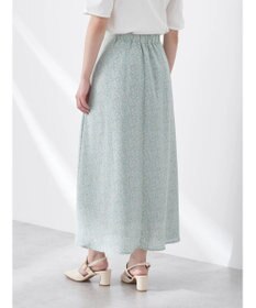 earth music&ecology フラワープリントフレアスカート
