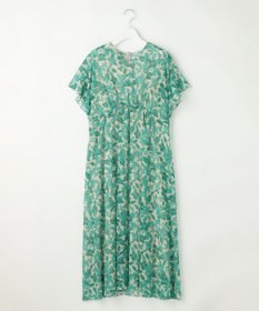 自由区 L ハーバリウムフラワープリントVネック ワンピース