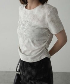 WEGO メタリックバタフライサークルロゴT