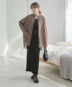 WEGO 着丈が選べる オーバーサイズ バンドカラー シャツ / ストライプ / 無地