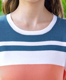 Tiaclasse 【洗える】マルチボーダーフレンチニットチュニック