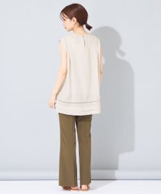 SHARE PARK LADIES 【洗える】ウォッシャブルリネン　ノースリブラウス