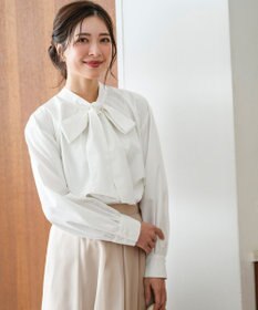 ANY SIS 【2WAY】リボンギャザー ブラウス ホワイト系