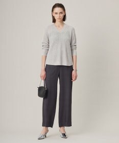 ICB 【洗える】 ペーパーブレンドシャインニット Vネックプルオーバー