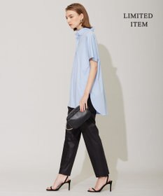 ICB 【WEB限定】ブラウスライクスムース スタンドカラーカットソー