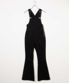 WEGO ハイウエストストレッチフレアデニムサロペット