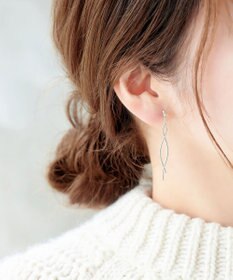 Phoebe 【痛くないシリーズ/金属アレルギー対応】スウィングクリスタルループフィットイヤリング　シルバー