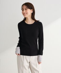 Green Parks アンチピリング袖配色ニットプルオーバー