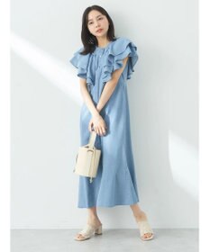 earth music&ecology ラッフル前開きデニムワンピース