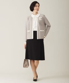 J.PRESS LADIES L 【洗える】ヌーディスバックサテン スタンドカラー ブラウス