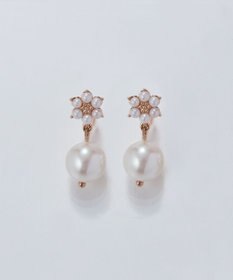 Phoebe 【痛くないシリーズ】フルールパールライトフィットイヤリング　シャンパンゴールド