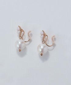 Phoebe 【痛くないシリーズ】フルールパールライトフィットイヤリング　シャンパンゴールド