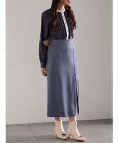 Te chichi フロントフリルバイカラーブラウス