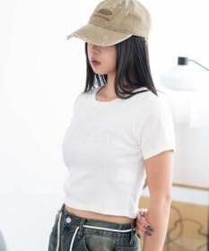 WEGO ヴィンテージウォッシュグラフィックリブT